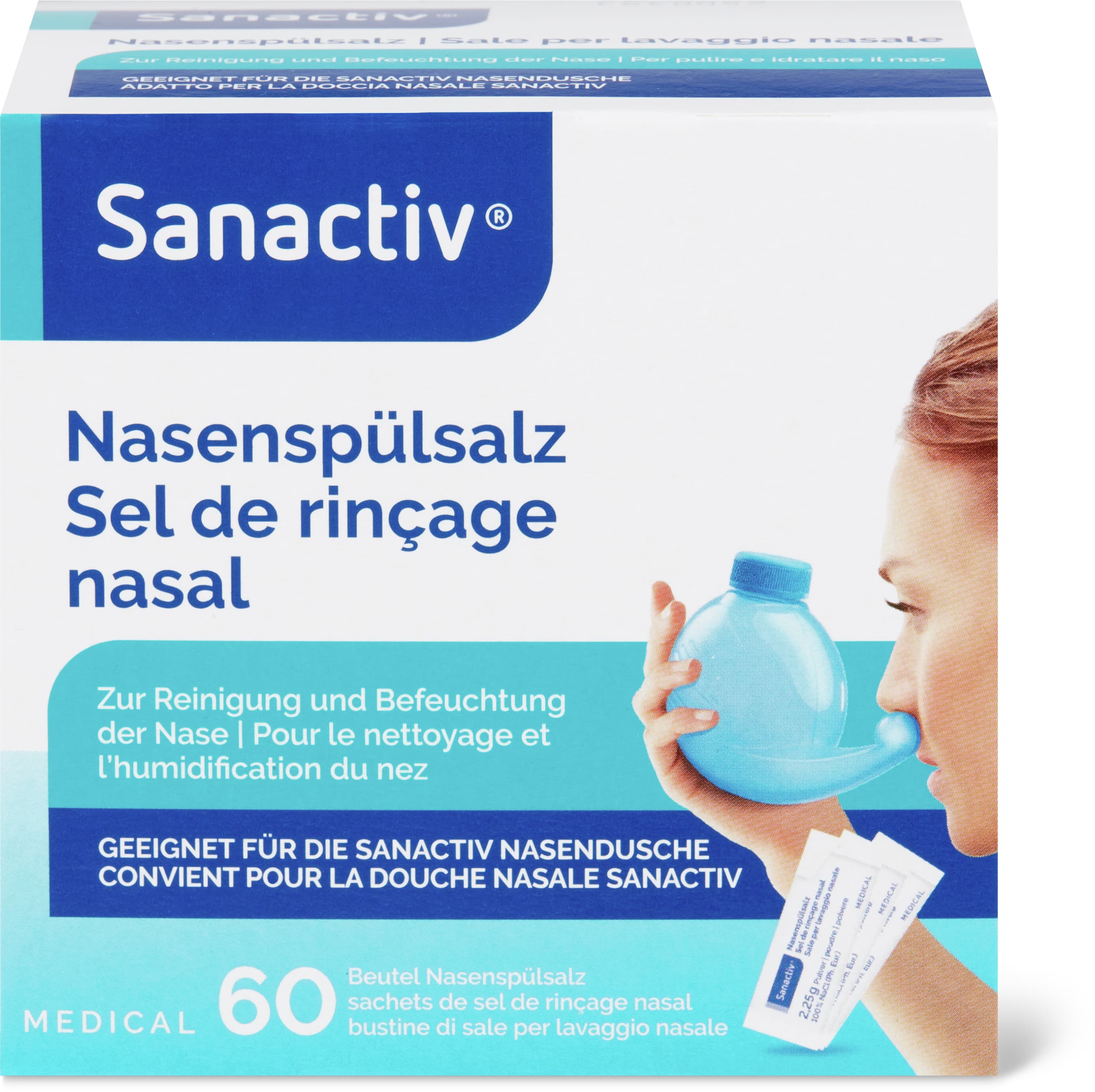 Sachets de sel de rinçage nasal